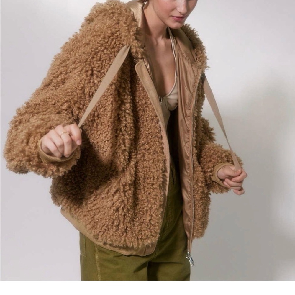 NWT, Urban Outfitters Casey Sherpa Zip Up Jacket